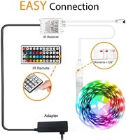 Bande lumineuse RGB Led avec télécommande, 5 mètres, 35/44 touches, éclairage d'ambiance, Kit complet