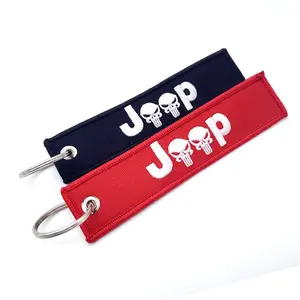 Fashion Embroidery Key Holder Chain Car Auto Motorcycle Collection Embroidered Badge Keyring Keychain for jeep