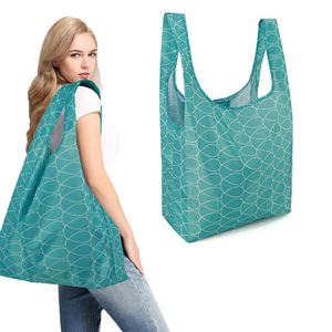 Sac de courses pliable écologique en nylon réutilisable, personnalisé, portable, en tissu polyester - Product Image 4