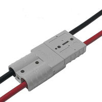 Connecteur de batterie pour chariot élévateur 50A 600V avec câble en silicone IP66 de 1m, boîtier en cuivre PC, mâle/femelle 2P