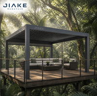 Pergola en aluminium Jiake 6063-T5 avec toit à lames motorisées pour terrasse, patio, pavillon extérieur, ou maison dans les arbres dans la forêt tropicale