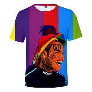 Cool Rapper <span class=keywords><strong>69</strong></span> 6Ix9ine Tekashi69 T-Shirts pour le Sport Casual col rond impression 3D chemise hommes mode T-Shirts Tops vêtements - Product Image 6