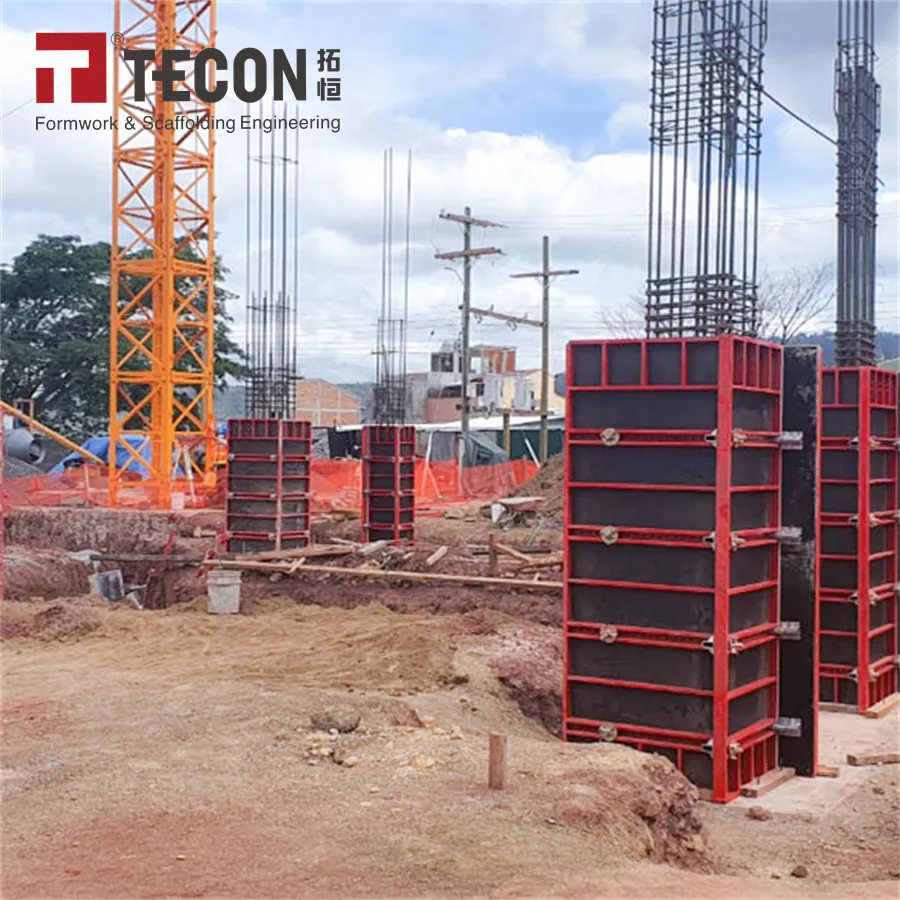 Tecon quadro de aço de concreto ajustável, venda quente, placa de madeira de plástico para sistema de construção