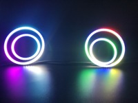 Nouveau kit d'anneaux Halo de phare LED étanche 6000k feu avant de voiture monté en surface avec yeux d'ange séquentiels
