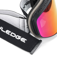 Masque de ski à monture noire, verres transparents, anti-buée, protection UV400, pour snowboard, ski, cyclisme, sports de plein air, polarisé, en silicone