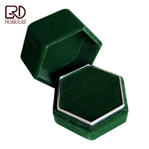 ROGOOD Scatola Esagonale in Velluto per Gioielli 73*63*53mm Verde/Marrone/Bianco/Rosa/Beige/Rosso/Nero/Blu/Grigio per Anelli/Orecchini P1710 - Product Image 6