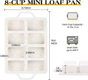 Moule à pâtisserie rectangulaire 8 cavités MUYULINS Factory, qualité platine LFGB, antiadhésif, sans BPA, en silicone, pour gâteaux et muffins. - Product Image 4