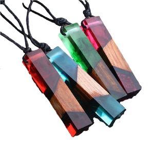 Nuevo collar con colgante individual con madera o resina, accesorio de moda, Color personalizado, joyería de la mejor calidad para mujer - Product Image 1