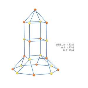 122 pièces kit de construction <span class=keywords><strong>fort</strong></span> enfants kit de construction tente bricolage <span class=keywords><strong>château</strong></span> tunnels tente de jeu <span class=keywords><strong>tour</strong></span> de fusée jouet - Product Image 4
