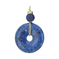 Design simple 30mm cristal naturel pierres précieuses décoration circulaire pendentif beignets forme pendentif à breloque pour bijoux accessoires