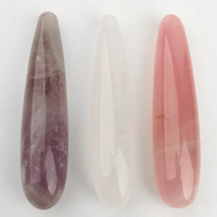 Varita de Masaje de Amatista Natural, Varita Grande de Cristal, Masaje Artificial Tallado a Mano para Mujeres