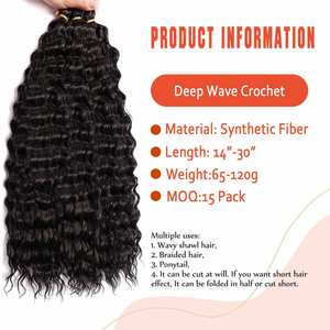 Popular in Russia Long Synthetic Curly Wave Twist Loose Deep Wave Hair Crochet Hair Synthetic <b>Braiding</b> Hair Bundles <b>Extensions</b> - Product Image 2