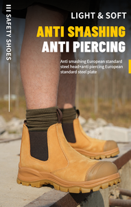 ZGL601 mode <span class=keywords><strong>chelsea</strong></span> bottes décontractées pas de dentelle femmes botte de sécurité jaune <span class=keywords><strong>Nubuck</strong></span> cuir acier orteil travail hommes travail bottes de sécurité - Product Image 3