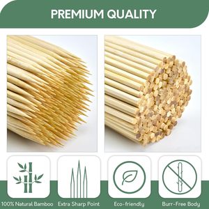 Bâtonnets de bambou jetables de haute qualité pour barbecue, personnalisables, 20cm, 25cm, 30cm, 35cm, 40cm, faciles à nettoyer - Product Image 2