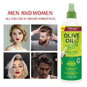 Nouvelles arrivées <span class=keywords><strong>Spray</strong></span> pour cheveux à l'<span class=keywords><strong>huile</strong></span> de coco et d'olive Fixation forte <span class=keywords><strong>Spray</strong></span> pour cheveux coiffants à l'<span class=keywords><strong>huile</strong></span> de ricin - Product Image 6