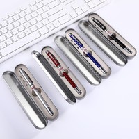 Stylo pointeur télescopique rotatif multifonctionnel Laser infrarouge Stylo à bille en métal Logo gravé Quatre-en-un Lumière LED pour le bureau