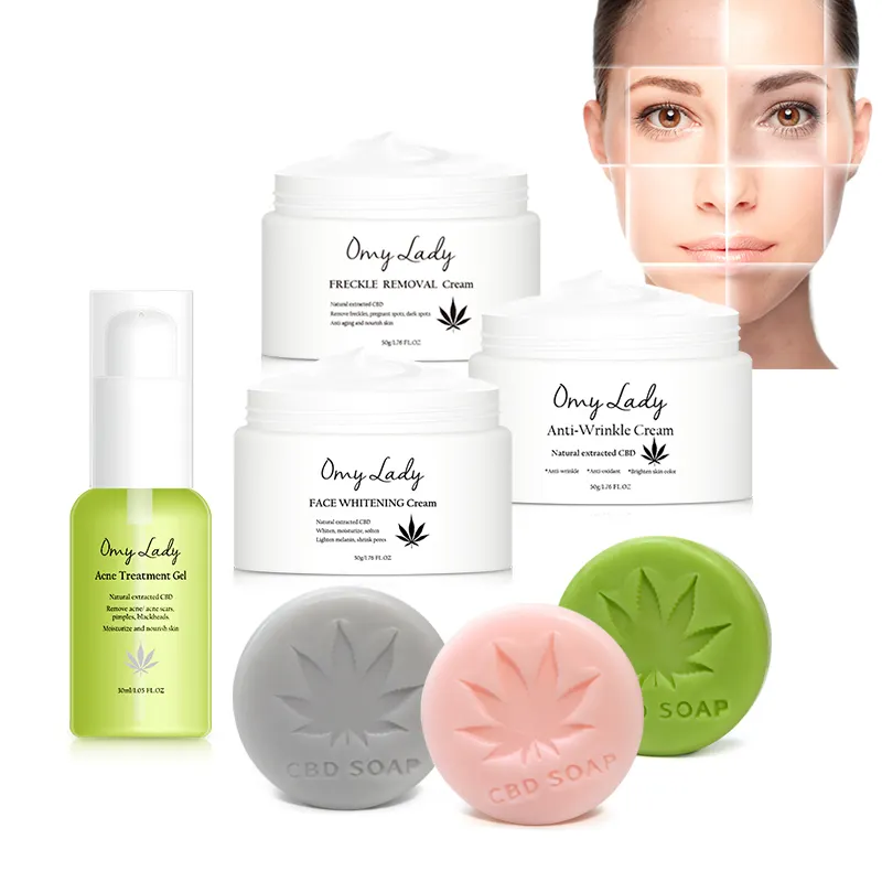 Línea de productos de marca privada con logotipo personalizado, Cosméticos coreanos, juegos de crema de belleza facial natural para el cuidado de la piel