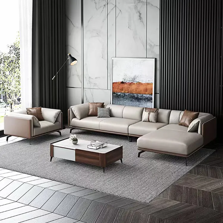 फैक्टरी मूल्य आधुनिक कमरे में रहने वाले फर्नीचर एल आकार सोफे फैशनेबल अद्वितीय सोफा सेट
