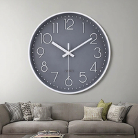 Jam Dinding Plastik Modern Desain Dekoratif Wajah Kustom Grosir, Jarum Analog, Baterai, Tampilan Digital