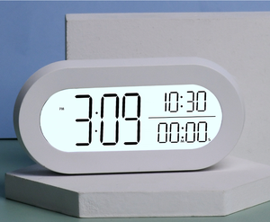 Cadeau de décoration Offre Spéciale horloge de table de bureau ovale moderne horloge de lit de corps d'alarme LCD numérique avec rétro-éclairage LED - Product Image 2