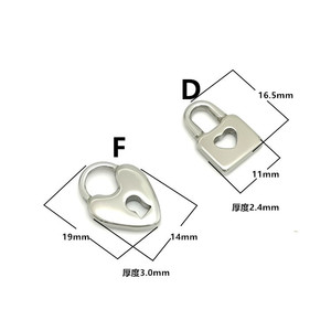 Breloques de verrouillage en acier inoxydable, pendentif pour collier, bracelet, bijoux de style punk, cadeau, couleur argent, petite taille - Product Image 3