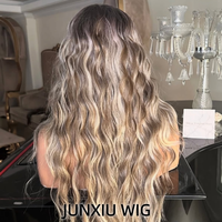 Peluca de Cabello Humano con Frente de Encaje HD 13x6, Color Rubio Ceniza, Ondulado, para Mujeres Blancas, Pre-Desplumada, Línea de Cabello Natural, Sin Pegamento