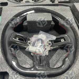 Volante Deportivo de Fibra de Carbono Perforada con Costuras Blancas para Ford <span class=keywords><strong>Mustang</strong></span> - Product Image 1