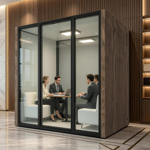 Aluminum Frame Modular Office <strong>Pod</strong> Soundproof Phone Booth Portable Oblong Workstation Adjustable Height DIY Assembly - Product Image 3