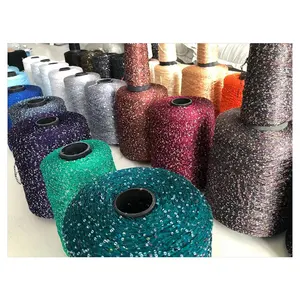 Factory Selling 100% Polyester 150D/2 2.5MM Metallic Sequin Shiny Yarn For Knitting Weaving