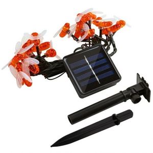 ไฟประดับ LED พลังงานแสงอาทิตย์รูปผึ้ง กันน้ำระดับ IP67 ความยาว 6.5 เมตร ปรับความสว่างได้ แสงสีขาวอบอุ่น สำหรับตกแต่งสวน ลานบ้าน งานคริสต์มาสกลางแจ้ง - Product Image 6