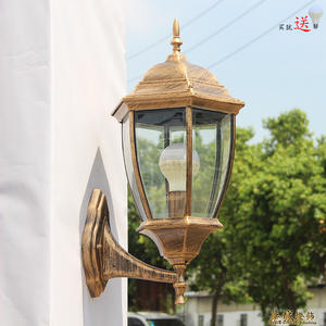 Lámpara de Pared para Exteriores de Aleación de Aluminio y Latón, Iluminación LED para Jardín, Forma de Cilindro, Estilo Europeo, para Villa, Patio, Balcón - Product Image 4