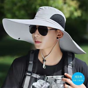 Sombrero de Pesca de Ala Ancha Gris Oscuro Transpirable con Protección Solar para Hombre, Sombrero Tipo Pescador con Cubre Cuello - Product Image 4