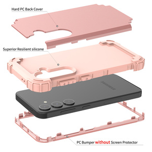 Custodia per <span class=keywords><strong>Samsung</strong></span> Galaxy S25 S24 S23 S22 <span class=keywords><strong>S21</strong></span> Ultra <span class=keywords><strong>FE</strong></span> + Protezione Completa 3 in 1 Ibrida in PC Rigido e Silicone Resistente con Paraurti Rinforzato - Product Image 3