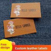 Étiquettes en cuir pour animaux de compagnie, gaufrées en 3D, transfert thermique, motifs de dessins animés colorés, fabriquées en Chine, fournies par le fabricant