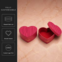 Boîte cadeau en cuir en forme de cœur personnalisée, couvercle en tissu plissé de luxe, intérieur en velours, emballage pour chocolats, bijoux, mariage, Saint-Valentin