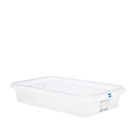 Contenedor GN 1/1 H100. La tapa se cierra con un sistema de clip. Contenedor para Almacenamiento de Alimentos con Tapa de Cierre a Presión