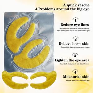 Masque pour les yeux à couverture complète en or 24 carats, logo personnalisé, hydratant éclaircissant <span class=keywords><strong>anti</strong></span>-rides, feuille de cristal infusée d'algues végétaliennes, <span class=keywords><strong>cernes</strong></span> - Product Image 2