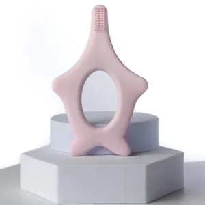 Toptan sevimli yeni tasarım karikatür denizyıldızı diş kaşıyıcı yumuşak BPA ücretsiz diş çıkartma oyuncakları silikon bebek diş kaşıyıcı