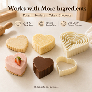 YABEI Set of 7-Piece Heart Shaped Bakeware Popular Nylon/PA Plastic <b>Cookie</b> <b>Cutter</b> Heart Shape Kitchen Tool - Product Image 4