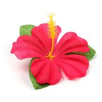 Décoration de table pour fête hawaïenne, fleur d'hibiscus artificielle de 11 cm, polyester écologique, inodore, utilisation en intérieur, salon, haute qualité