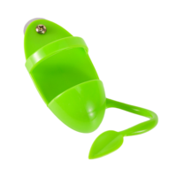 Mangeoire à oiseaux en plastique vert suspendue pour cage, support de nourriture pour perroquet et pigeon, jouet d'alimentation pour usage intérieur