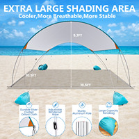 Livraison directe en 48h, tente de protection solaire UPF 50+, tente de camping pliable en aluminium, imperméable, coupe-vent, 4,2 m, 3 chambres