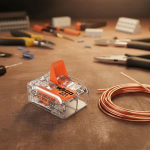 221-612 Copper Contact <b>Wire</b> Connector with Operating Lever PC Housing 2pin Max 4mm 2-<b>Wire</b> Transparent 500V 32A - Product Image 2