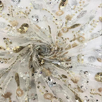 Tissu en dentelle française en tulle perlé en polyester écologique, prix de gros, pour robe de mariée, avec couleurs personnalisées et haute qualité