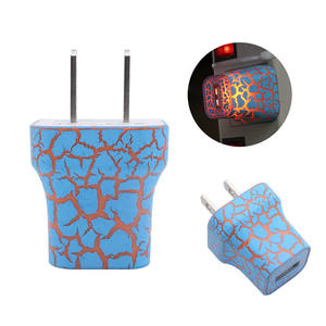 Chargeur mural Portable étanche à LED, avec lumière colorée, pour voyage, adaptateur de puissance, prise américaine, pour Samsung Note 8, <span class=keywords><strong>iPhone</strong></span> <span class=keywords><strong>7</strong></span>, 8 <span class=keywords><strong>Plus</strong></span> - Product Image 5