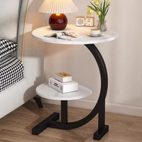 Table d'Appoint Canapé Moderne Portable Mini, Meuble Maison Simple, Table Basse Ronde d'Angle pour Petit Appartement Maison Chambre
