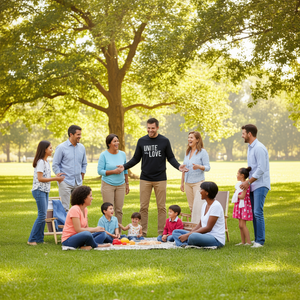 T-shirt à manches longues Unite With Love, vêtements promotionnels pour les réunions de famille et d'amis - Product Image 3