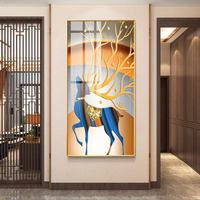 Tableau mural rectangulaire décoratif en toile à plumes noires nordiques, encadré en aluminium, pour salon et décoration intérieure