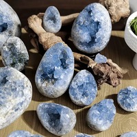 Cristal naturel de guérison en grappe de quartz géode célestite bleue en gros pour la décoration de la maison, autres métiers de cristal