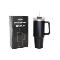 Gobelet de voyage isotherme en acier inoxydable 304 de 40 oz avec logo personnalisé, poignée et tous les accessoires, style américain, en stock dans l'entrepôt américain
